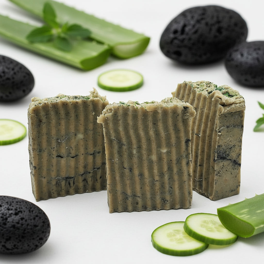 Cucumber Aloe and Hawaiian Lava Sea Salt Bar Soap