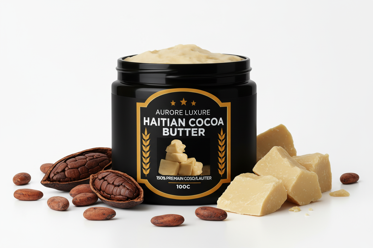 Premium Haitian Cocoa Butter Oil - 100% Organic | AURORE LUXURE