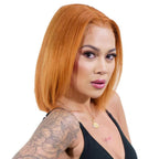 Cinnamon 13x4 Transparent Lace Front 100% Human Hair Bob Wig