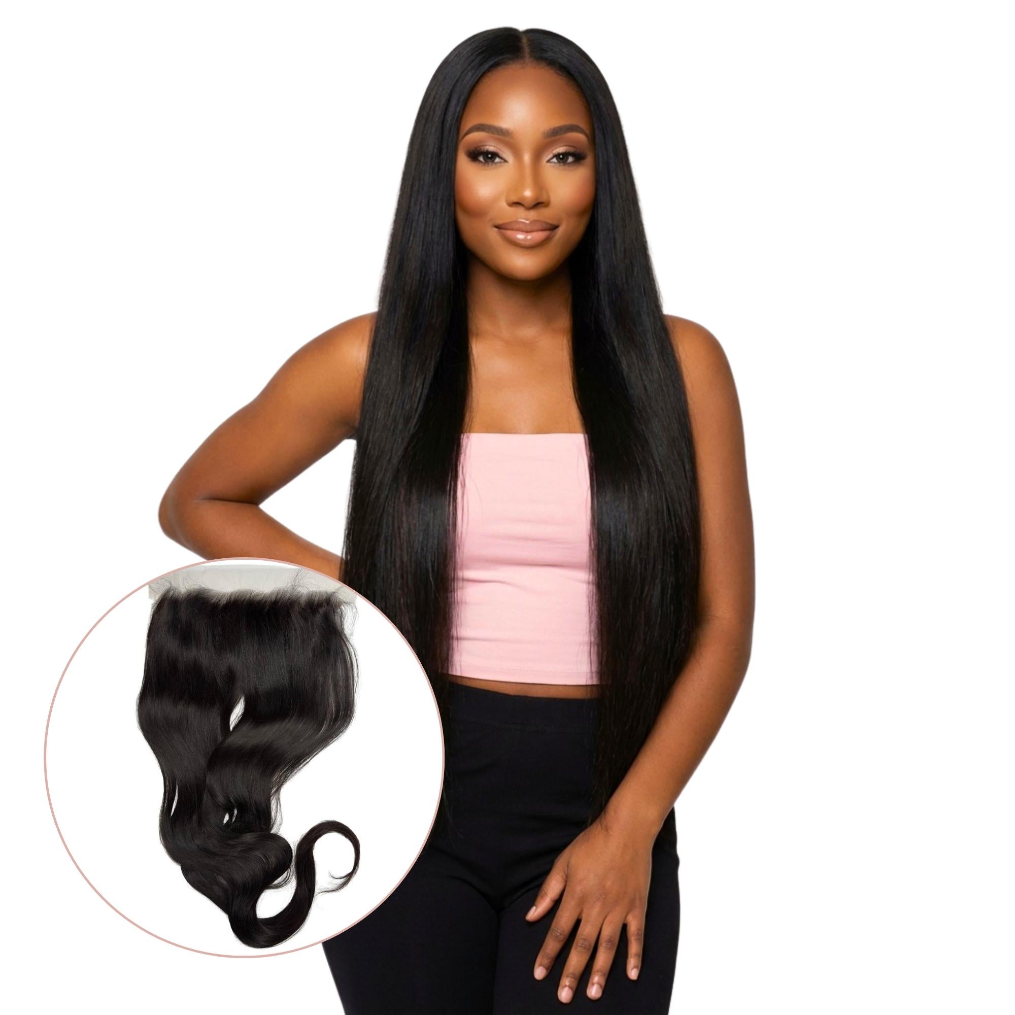 40" Raw Straight 13x6 HD Lace Human Hair Frontal