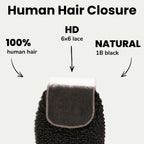 Afro Kinky 6x6 HD Lace Human Hair Closure