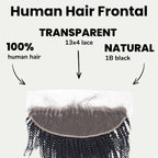 Afro Kinky Curly 13x4 Transparent Lace Human Hair Frontal