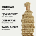 Blonde Deep Wave Bulk 100% Human Braiding Hair