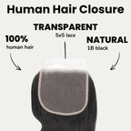 Body Wave 5x5 Transparent Lace Human Hair Closure