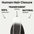Brazilian Silky Straight 2x6 Transparent Lace Human Hair Closure