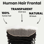 Deep Wave 13x4 Transparent Lace Human Hair Frontal