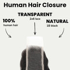 Deep Wave 2x6 Transparent Lace Human Hair Closure