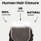 Deep Wave 5x5 HD Lace Human Hair Closure