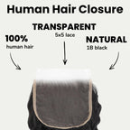 Deep Wave 5x5 Transparent Lace Human Hair Closure