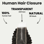 Jerry Curl 2x6 Transparent Lace Human Hair Closure