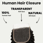 Jerry Curl 4x4 Transparent Lace Human Hair Closure