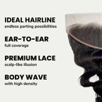 Jet Black Body Wave 13x4 HD Lace Human Hair Frontal