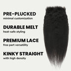 Kinky Straight 5x5 HD Lace Human Hair Closure