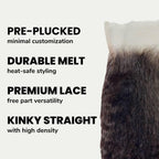 Kinky Straight 6x6 HD Lace Human Hair Closure