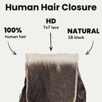 Kinky Straight 7x7 HD Lace Human Hair Closure