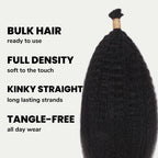 Kinky Straight Bulk 100% Human Braiding Hair