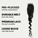 Loose Wave 2x6 HD Lace Human Hair Closure