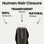 Loose Wave 2x6 Transparent Lace Human Hair Closure