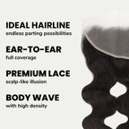 Malaysian Body Wave 13x4 Transparent Lace Human Hair Frontal