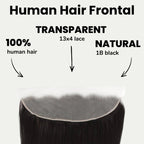 Malaysian Straight 13x4 Transparent Lace Human Hair Frontal