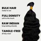 Raw Indian Curly Bulk 100% Human Braiding Hair
