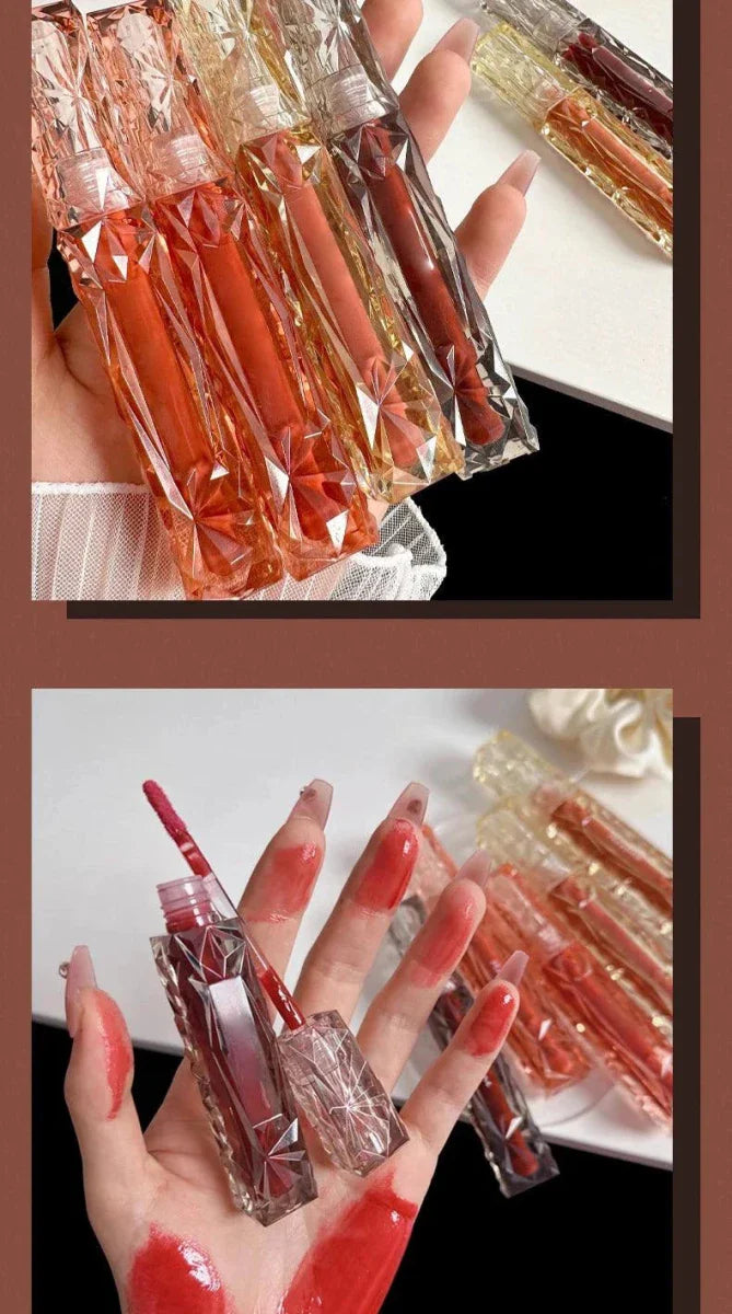 Long-Lasting Lip Gloss - Moisturizing Waterproof Mirror Finish