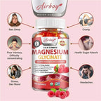 Magnesium Glycinate Gummies - Calm, Relieves Stress, Promotes Sleep, Support Memory, Concentration & Muscle Spasms - 120pcs