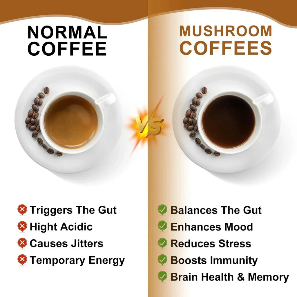 Mushroom Coffee - 10 Mushroom Extract Blend for Energy & Immunity