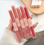 Double End Lip Glaze Full Gloss Mirror And Matte Velvet Long Term Color And Moisture Lip Gloss Anti Stain Cosmetic Lip Glaze