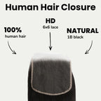 Straight 6x6 HD Lace Human Hair Closure