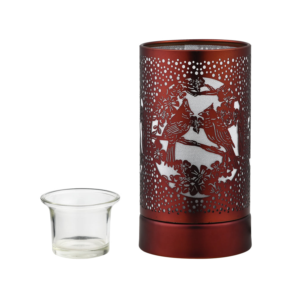 7" Touch lamp/Oil burner/Wax warmer-  Cardinals by Peterson Housewares & Artwares