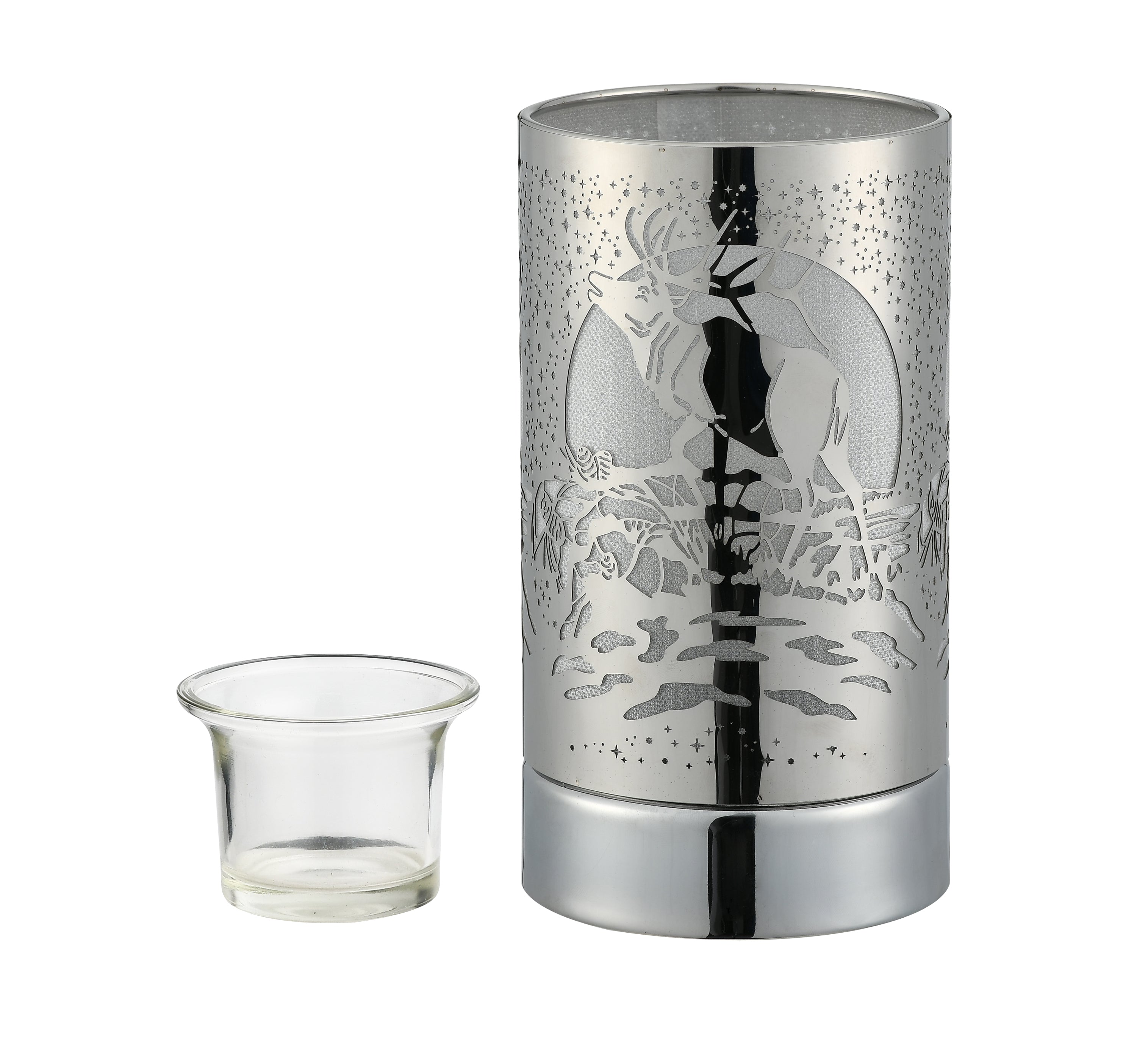 7" Touch lamp/Oil burner/Wax warmer- Silver Elk by Peterson Housewares & Artwares