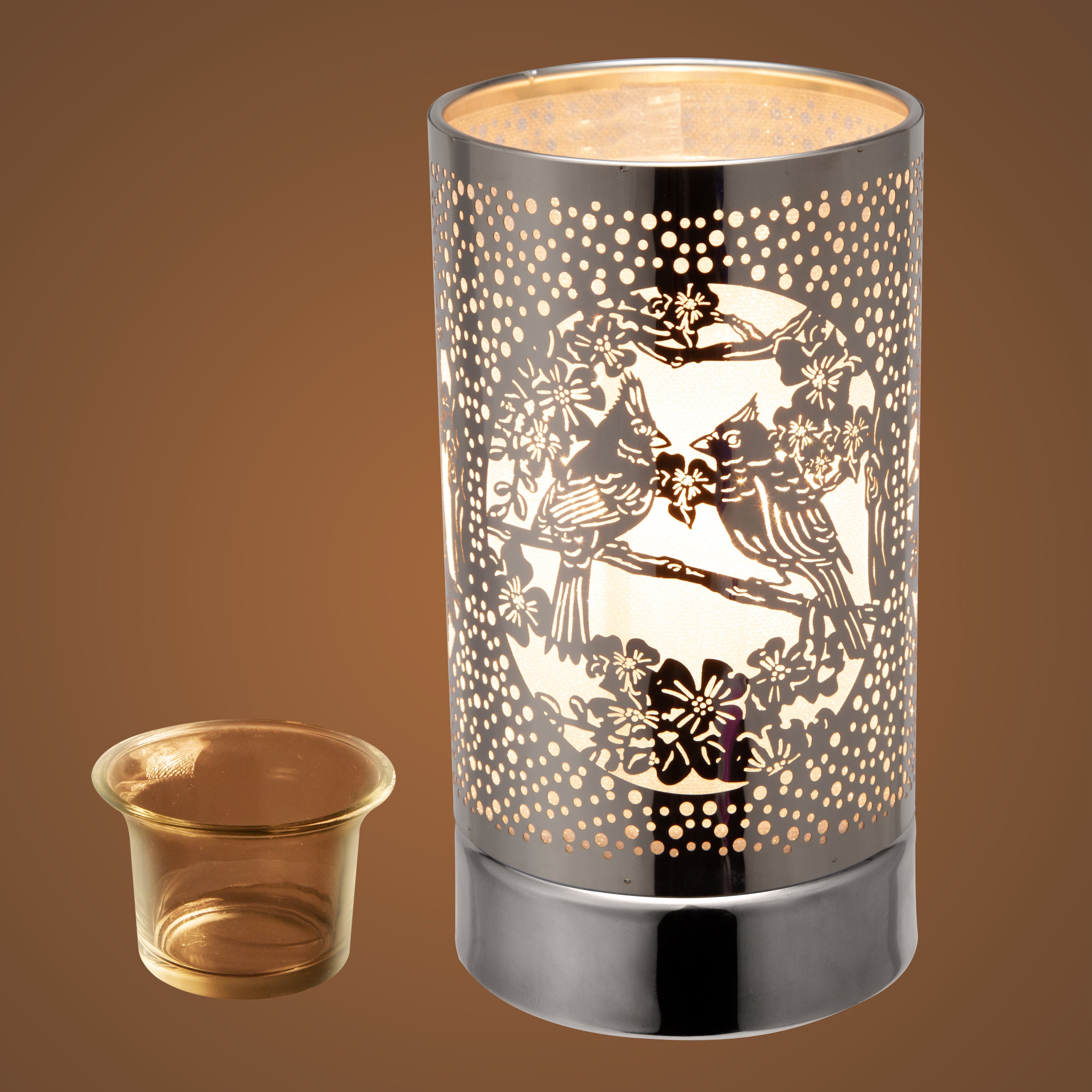 7" Touch lamp/Oil burner/Wax warmer-  Cardinals by Peterson Housewares & Artwares