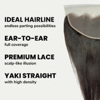 Yaki Straight 13x4 Transparent Lace Human Hair Frontal