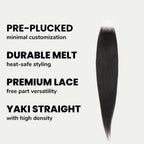 Yaki Straight 2x6 Transparent Lace Human Hair Closure