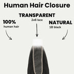 Yaki Straight 2x6 Transparent Lace Human Hair Closure