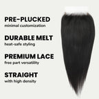 Yaki Straight 5x5 HD Lace Human Hair Closure