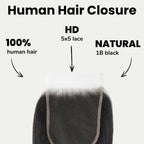 Yaki Straight 5x5 HD Lace Human Hair Closure