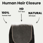 Yaki Straight 7x7 HD Lace Human Hair Closure