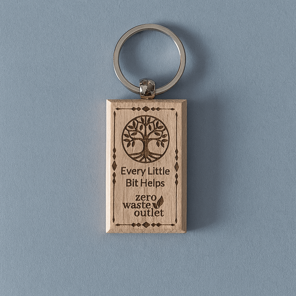 "Don't Forget Reusable Bags" Wooden Keychain