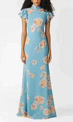 Floral Elegance Puff Sleeve Dress