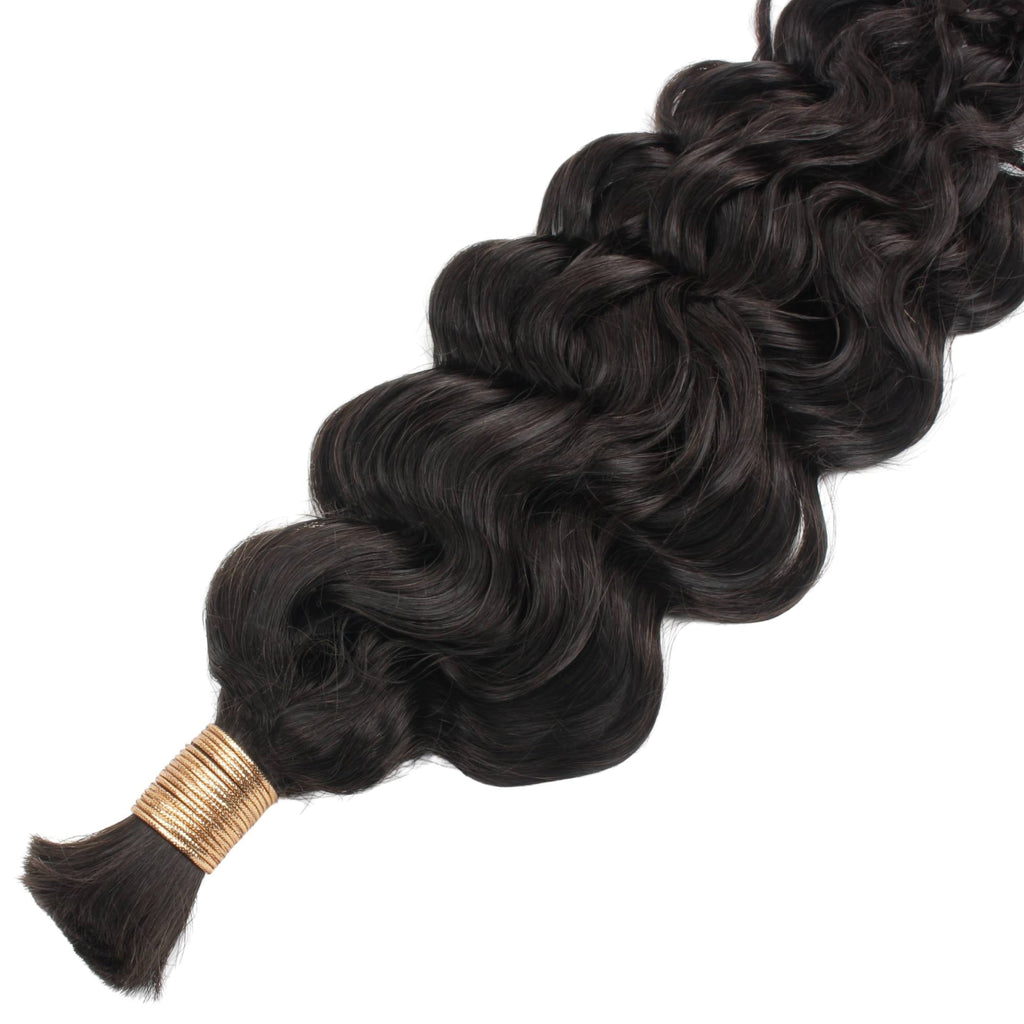 Beach Wave Bulk 100% Human Braiding Hair